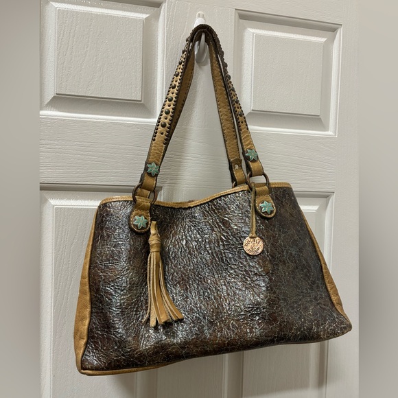 Double J Shoulder Leather Studded Tote Bag & Double Zipper Matching Wallet - Picture 6 of 16